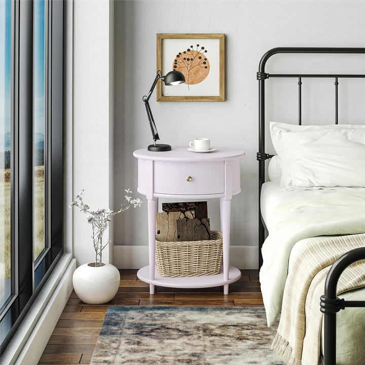 Aurora end table with drawer -  Lavender
