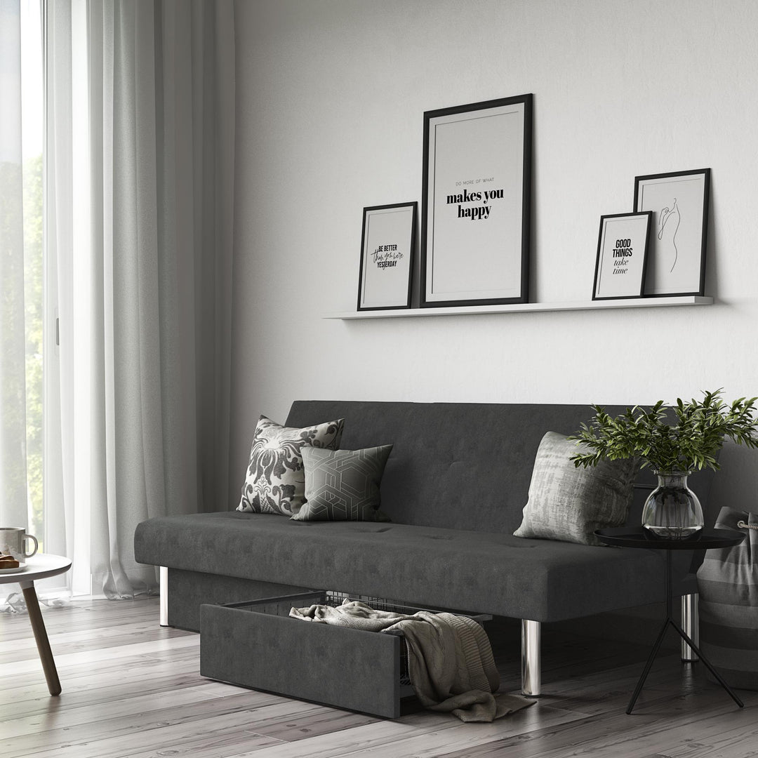 futon with storage drawers - Gray