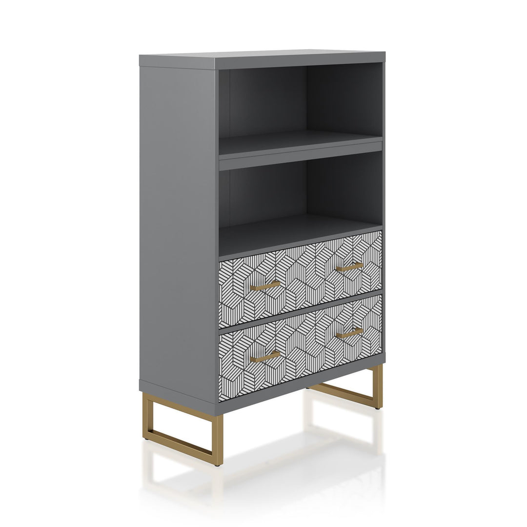 Scarlett Bookcase with Drawers - Graphite Grey