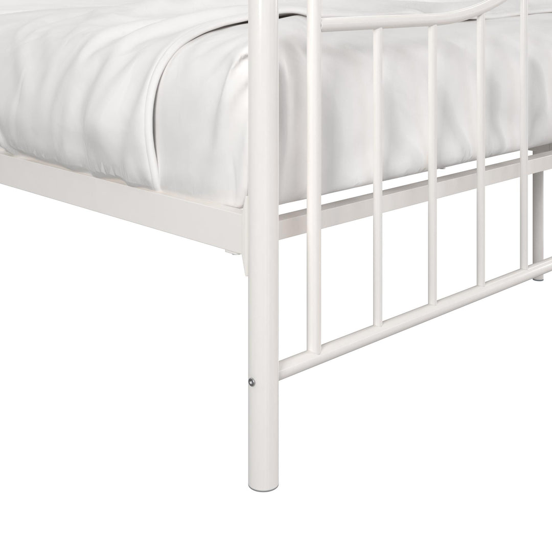 Tokyo Metal Bed with Headboard -  White  -  King
