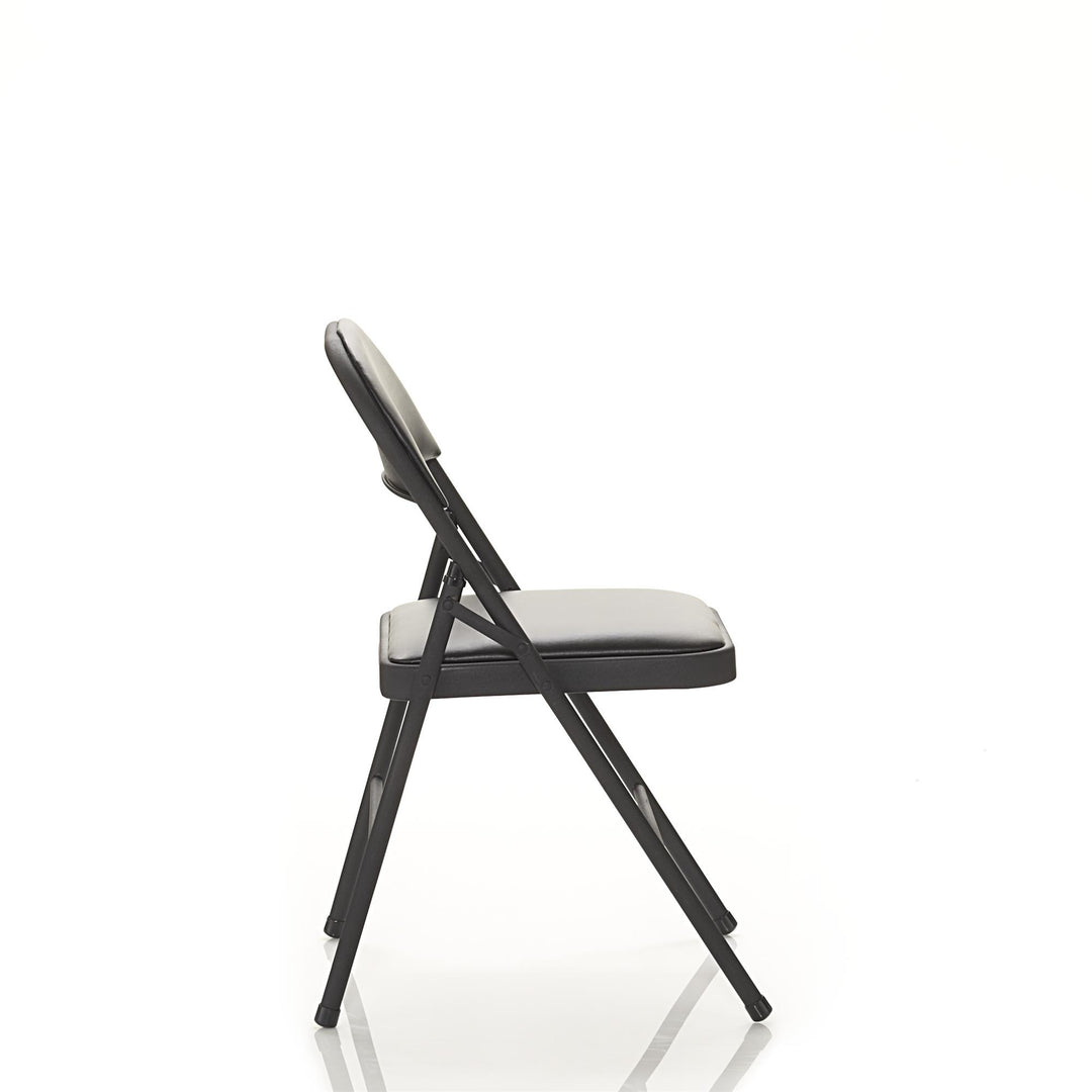 Premium Metal Folding Chair Set of 2 -  Black 
