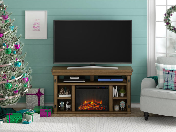 Wildwood Electric Fireplace TV Stand for TVs up to 60 Inch - Rustic Gray