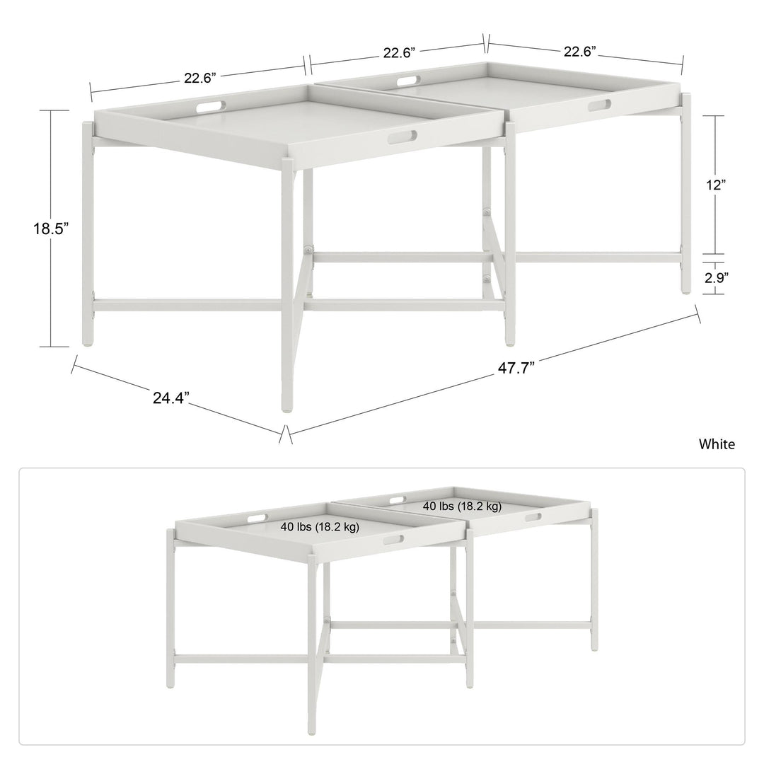 Poly furniture with multifunctional tray -  White