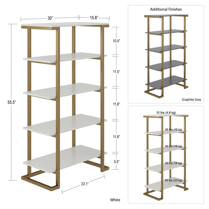 Camila bookcase room organization -  White