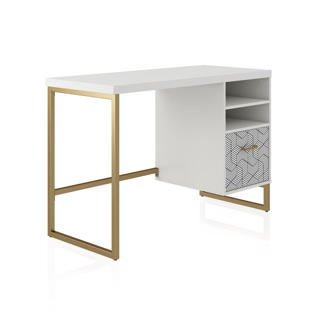 Scarlett Single Pedestal Desk - White