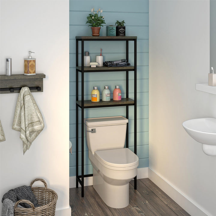 Ashlar over toilet storage -  Weathered Oak