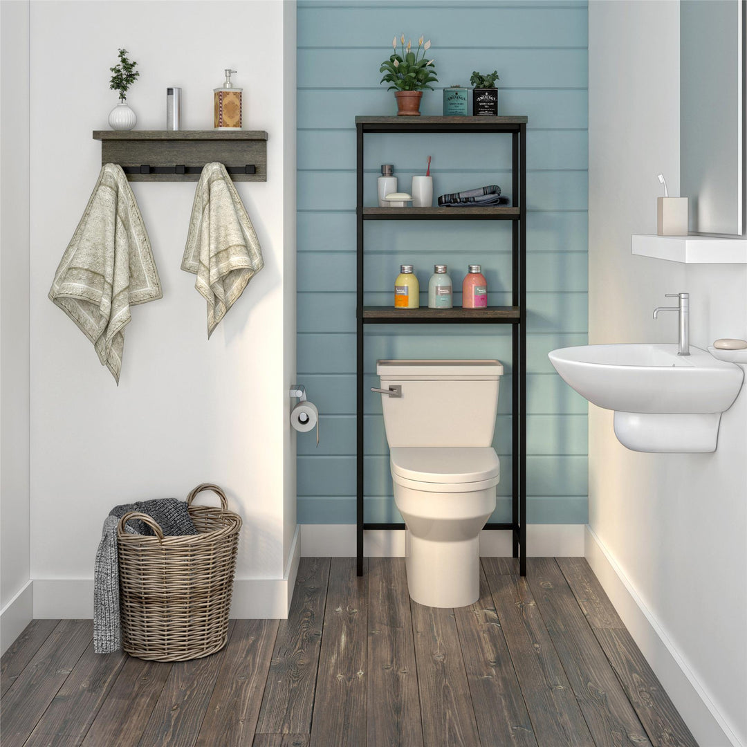 Industrial bathroom shelves -  Weathered Oak