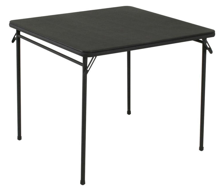 34 Inch Square Vinyl Top Folding Card Table with H Leg, Set of 2  -  Black 