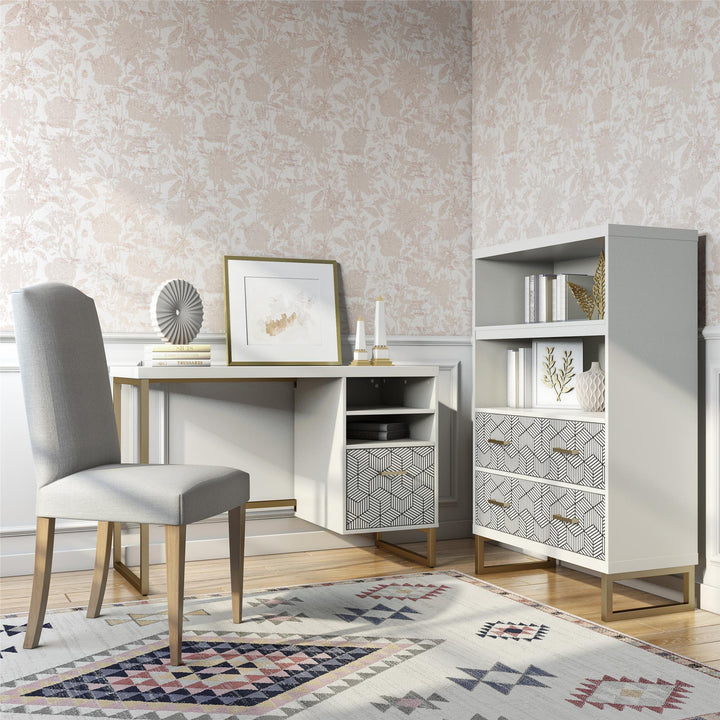 Scarlett Single Pedestal Desk - White