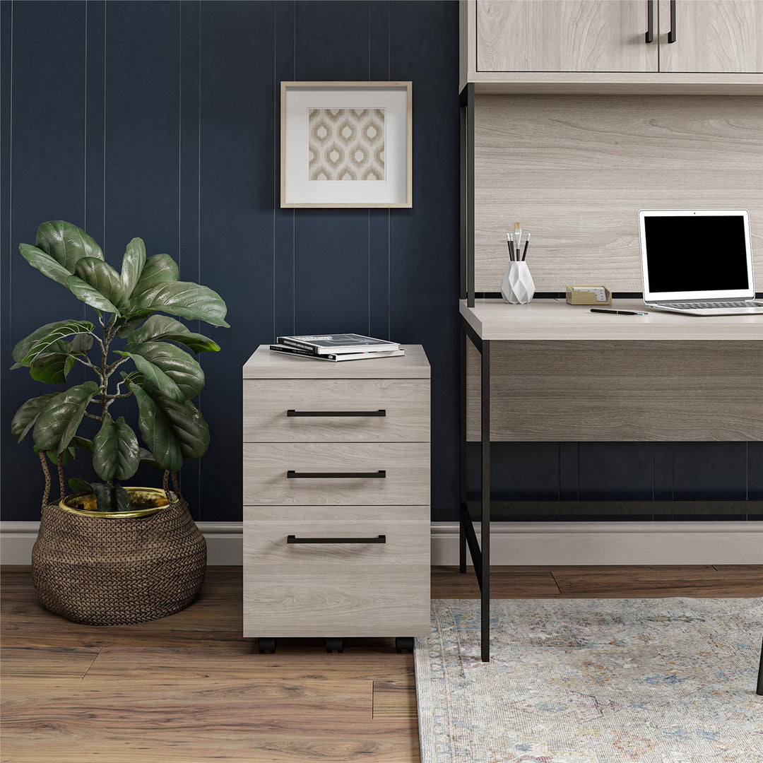Parkside Mobile File Cabinet - Natural White Oak