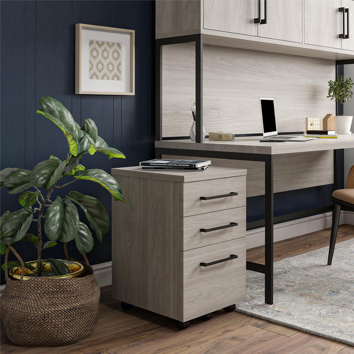 Parkside Mobile File Cabinet - Natural White Oak