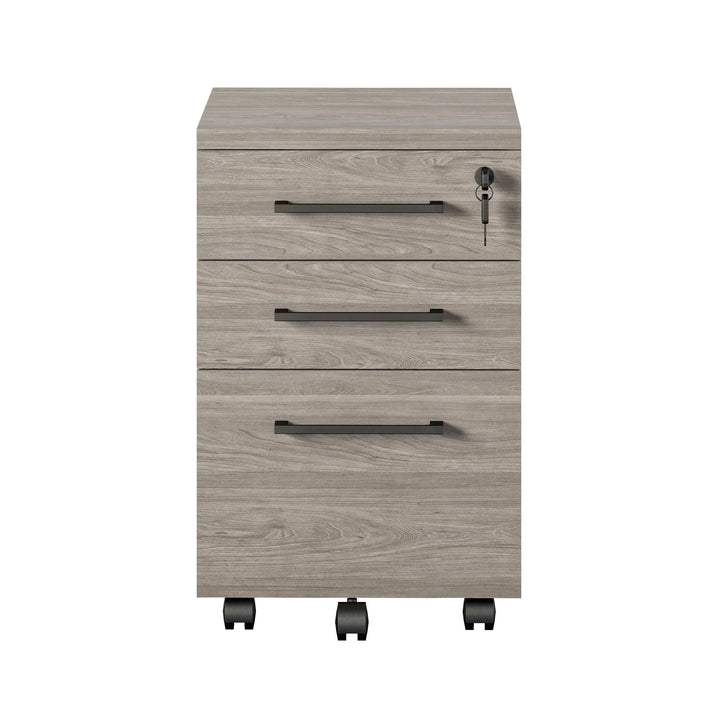 Parkside Mobile File Cabinet -  Natural White Oak
