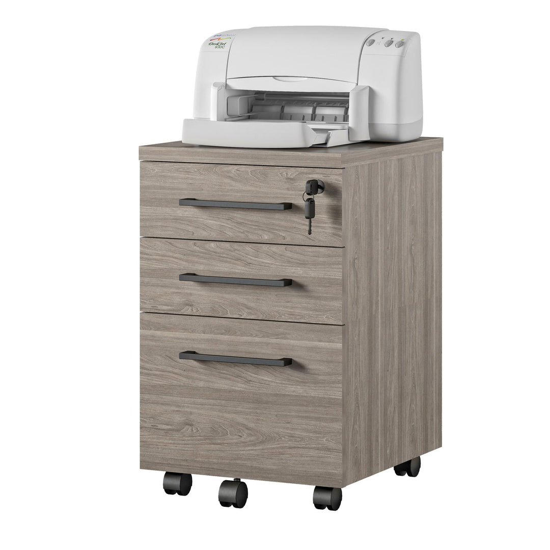 Parkside file cabinet with wheels -  Natural White Oak