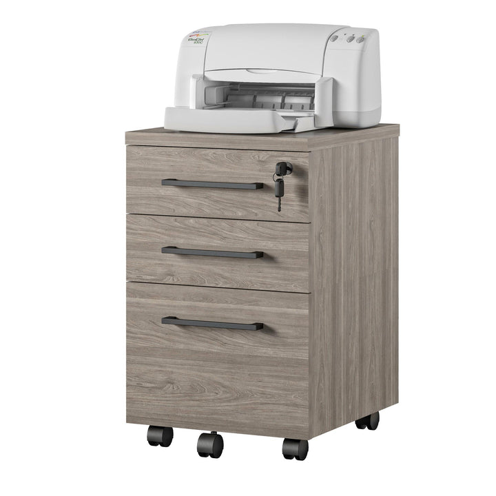 Parkside Mobile File Cabinet - Natural White Oak