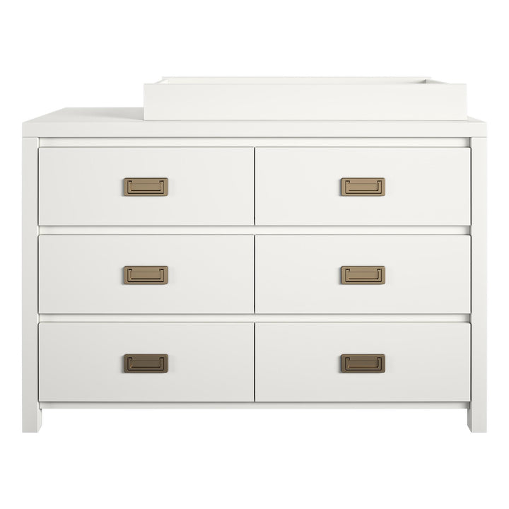 Monarch Hill Haven 6 Drawer Changing Dresser with Gold Drawer Pulls  -  White