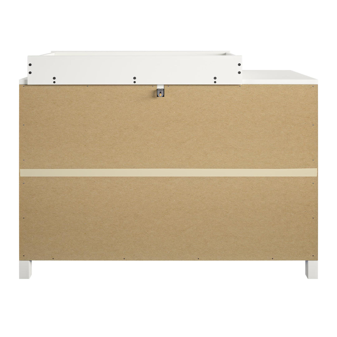 Attractive changing dresser with 6 drawers and gold pulls -  White