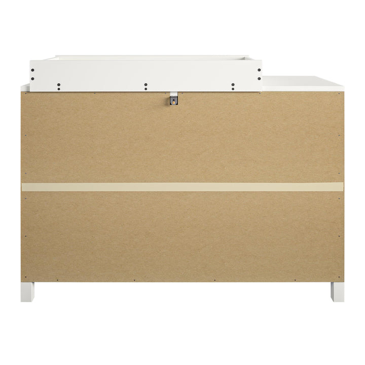 Attractive changing dresser with 6 drawers and gold pulls -  White