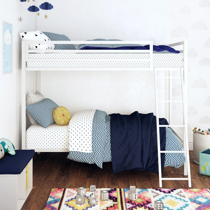 twin over twin bed - White
