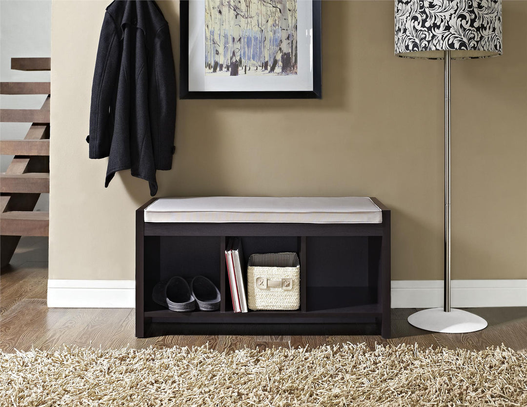 Stylish and organized entryway with Penelope bench -  Espresso