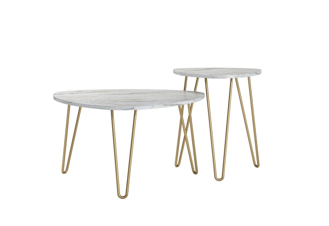 Athena Nesting Tables - White marble