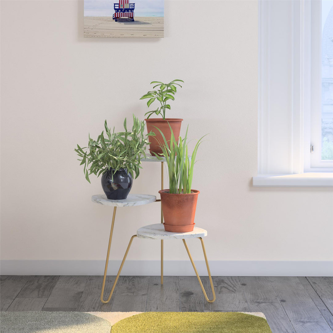 Athena Plant Stand - White marble