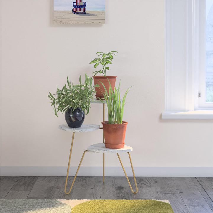 Athena Plant Stand - White marble