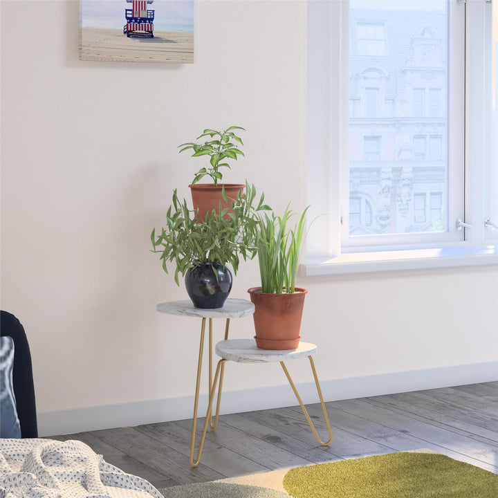 Athena Plant Stand - White marble