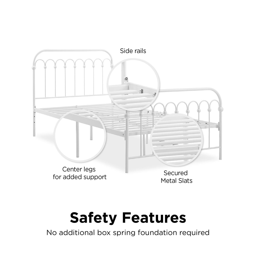 Bright Pop Bedroom Furniture Metal Bed -  White 