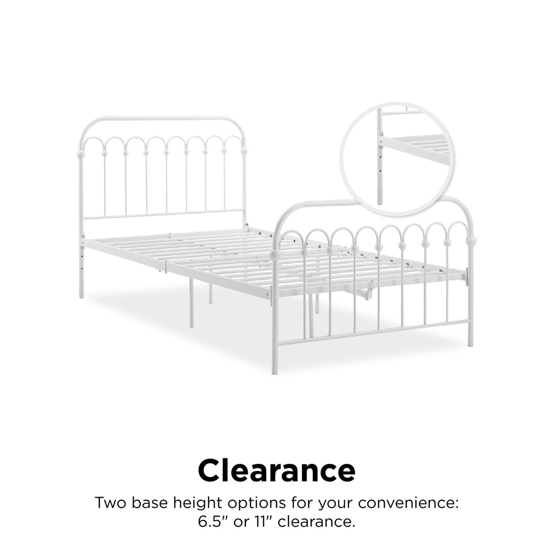 Easy to Clean Metal Bed Frame -  White 