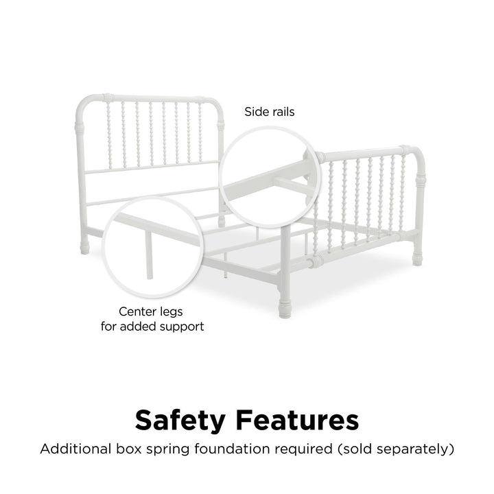Monarch Hill Wren Metal Bed with Curved Scrollwork Design - White - Full