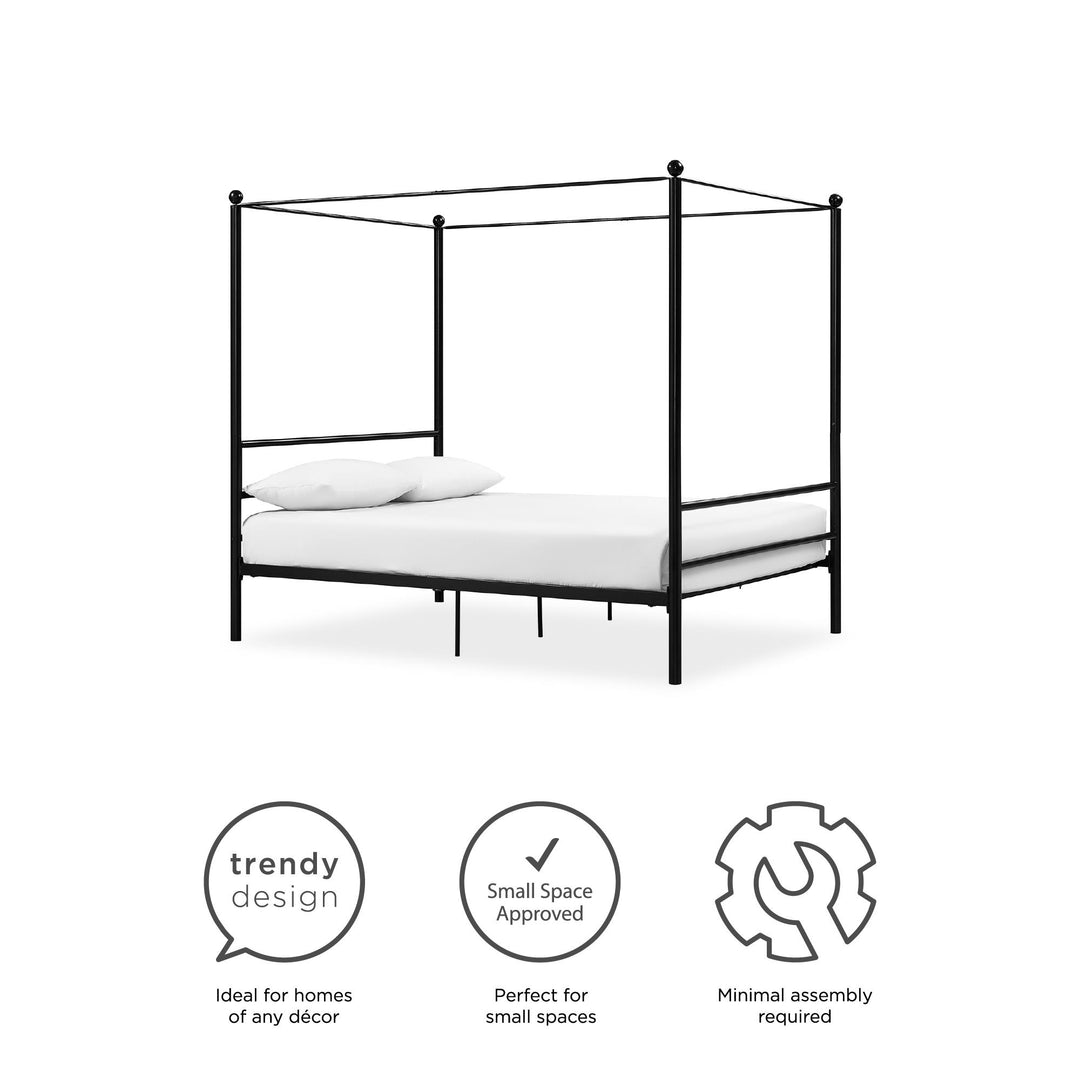 canopy bed in a small room - Black - Queen