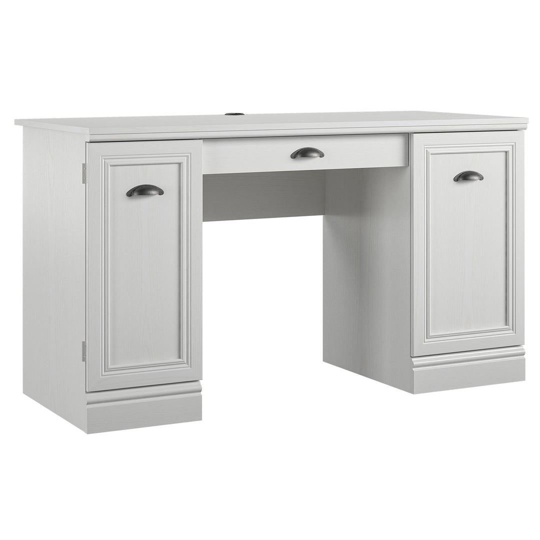 Delaney's computer table with filing cabinet drawer -  White - N/A