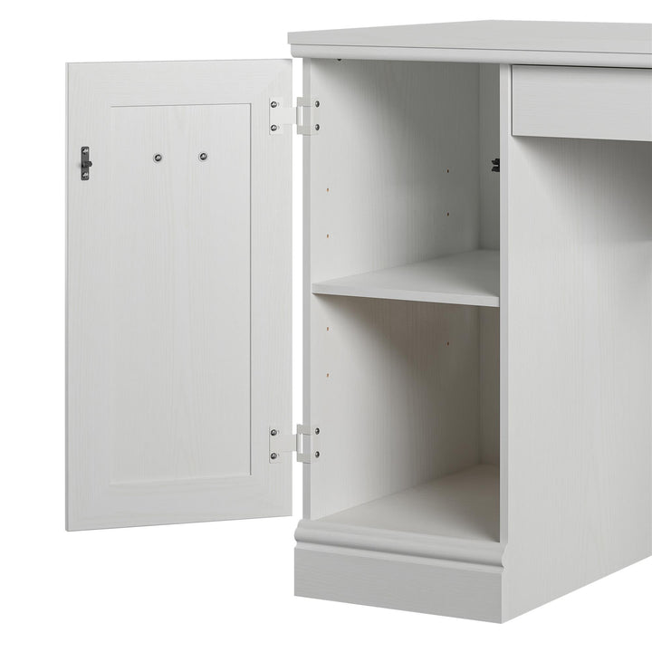 Home office essential: Delaney's double pedestal desk -  White - N/A