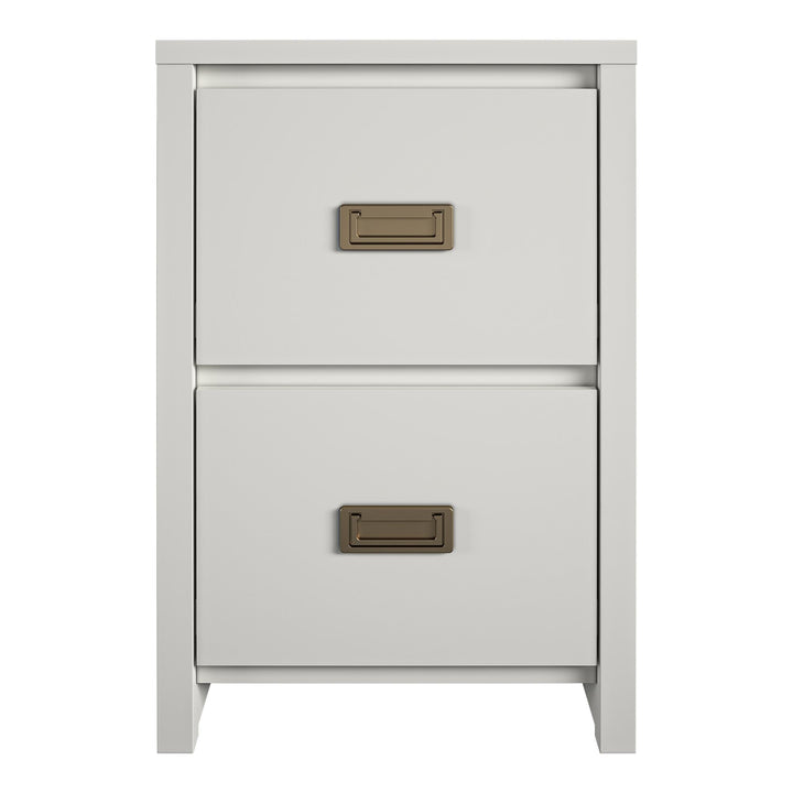 Monarch Hill Haven Kids 2 Drawer Nightstand with Gold Drawer Pulls  -  White