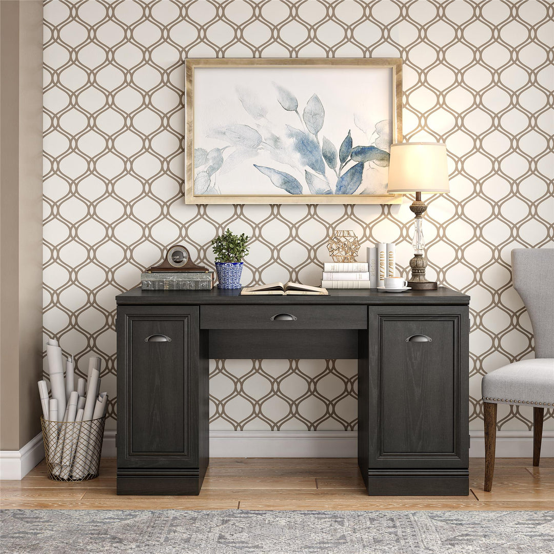 Office furniture with filing feature by Delaney -  Black Oak - N/A