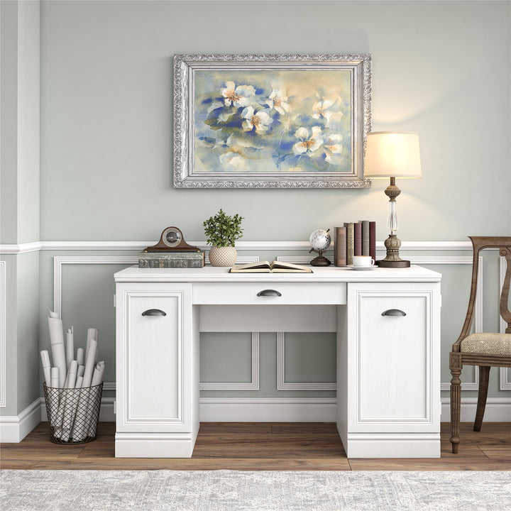Double pedestal Delaney desk for home offices -  White - N/A