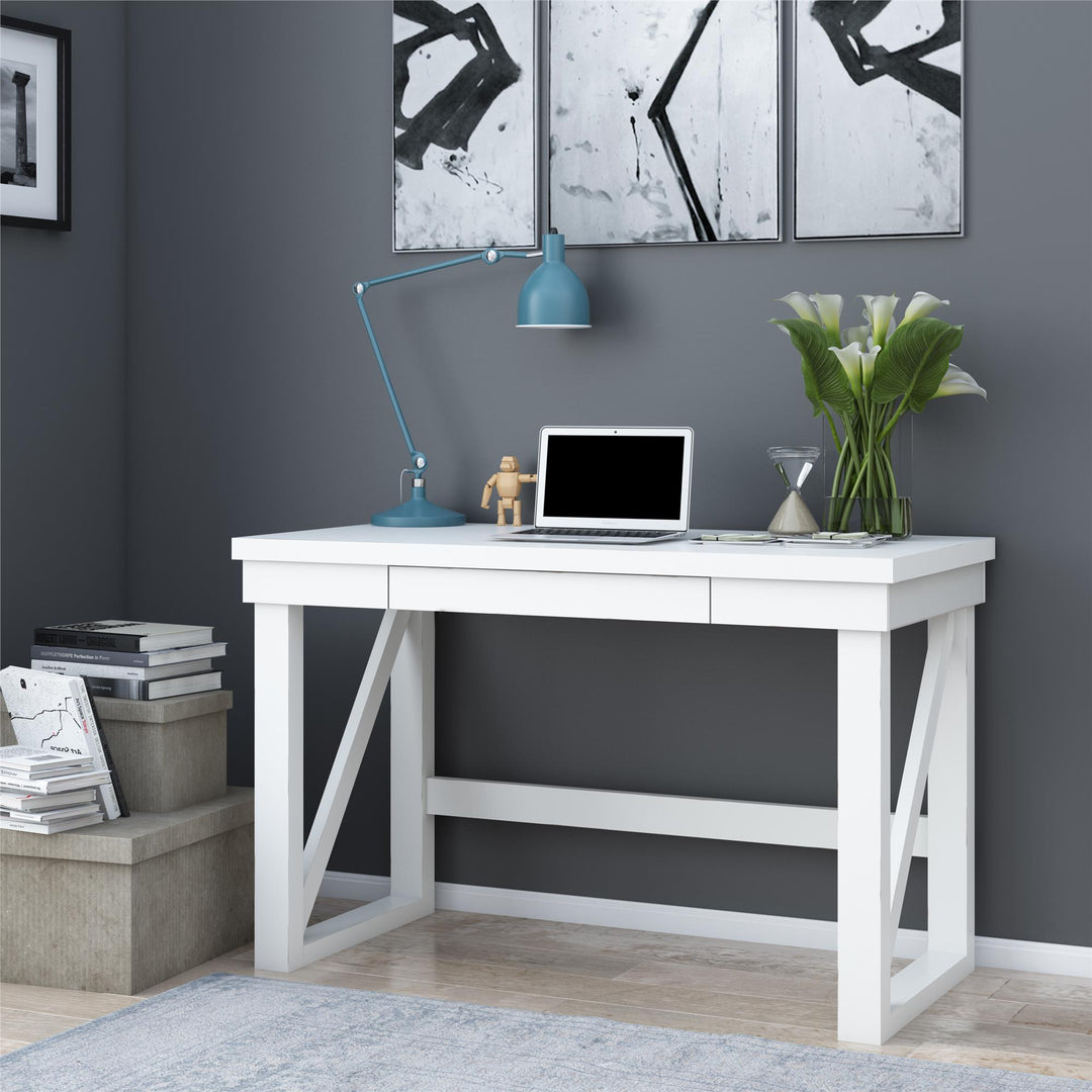 Crestwood computer desk with storage solutions -  White