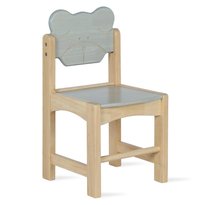 Solid Wood Two Tone Bear Chairs for Kids, Set of 2 - Natural