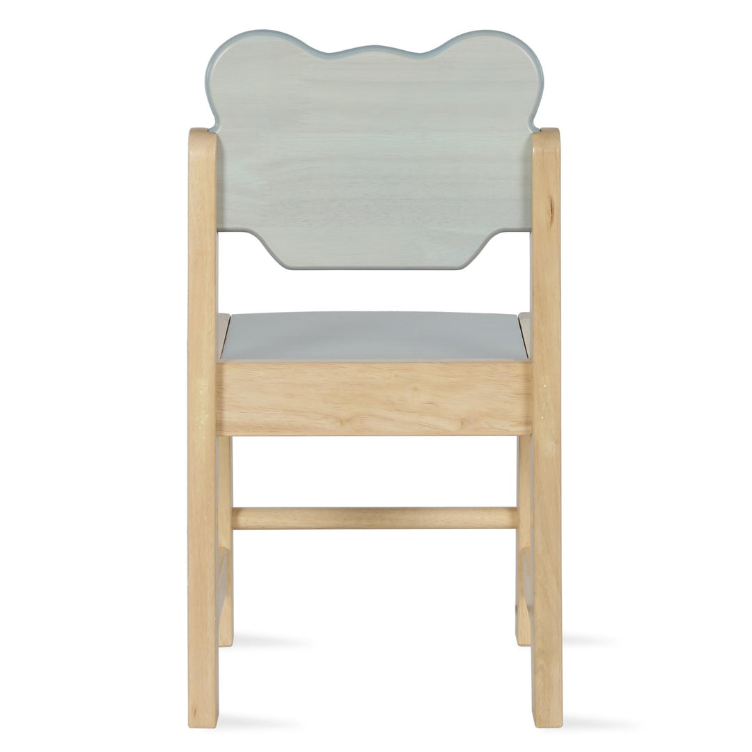 Solid Wood Two Tone Bear Chairs for Kids, Set of 2 - Natural