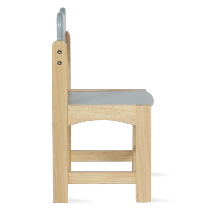 Solid Wood Two Tone Bear Chairs for Kids, Set of 2 - Natural