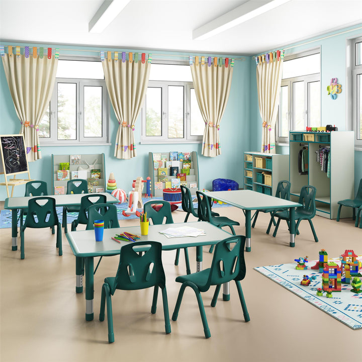 Stackable school chairs with bunny design -  Green