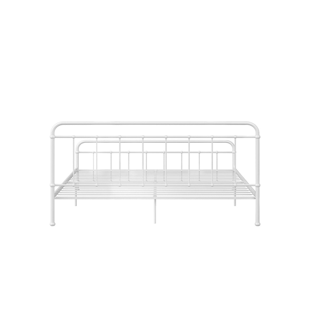 Brooklyn Metal Frame Iron Bed With Adjustable Height Base - White - King
