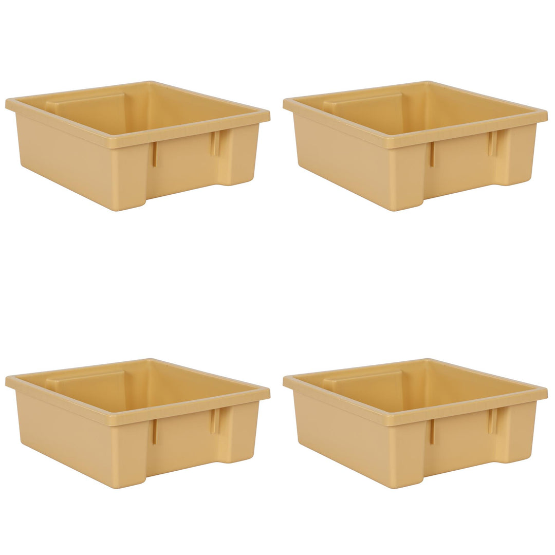 Bunny Small Durable Plastic Storage Bins, Set of 4  -  Natural