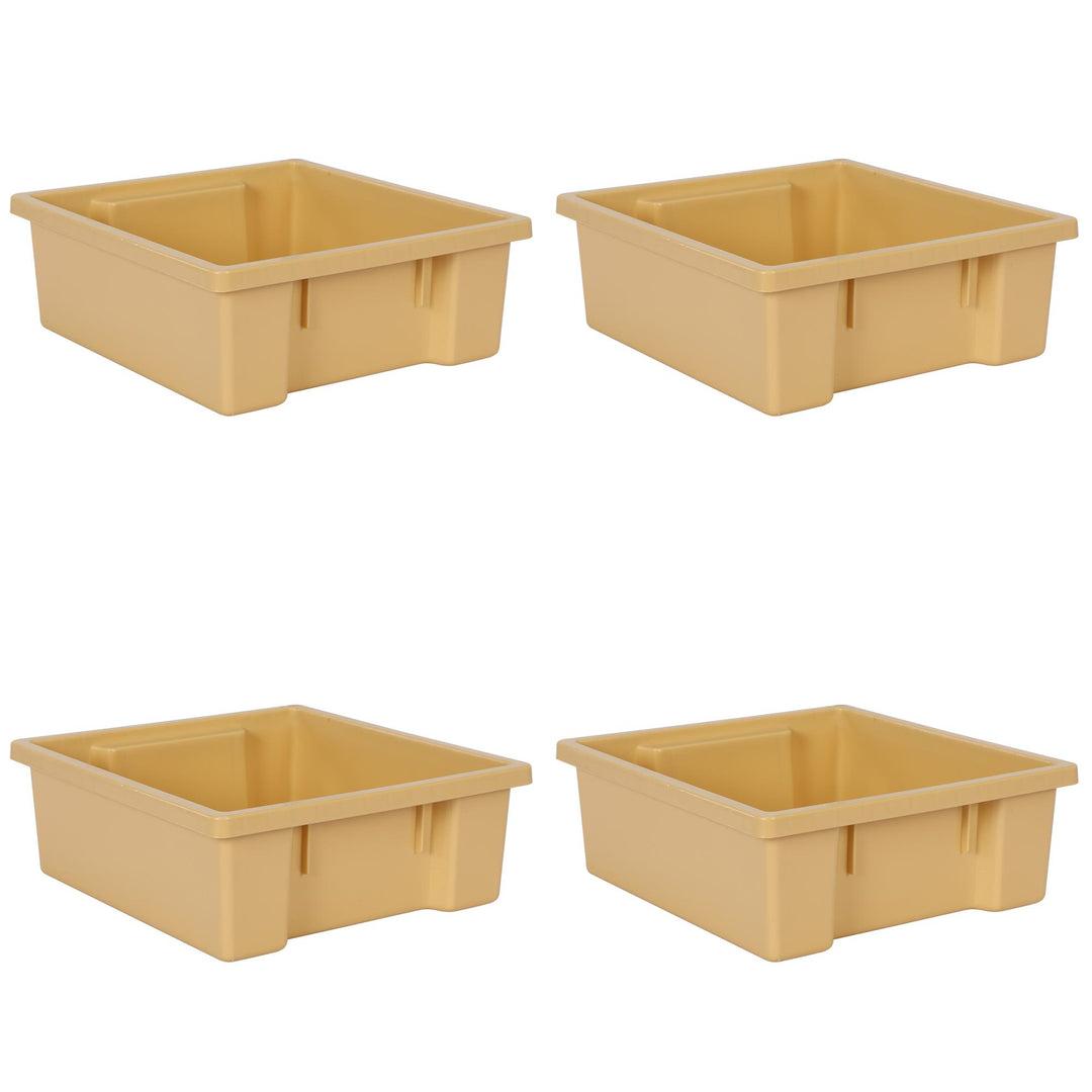 Bunny Small Durable Plastic Storage Bins, Set of 4  -  Natural