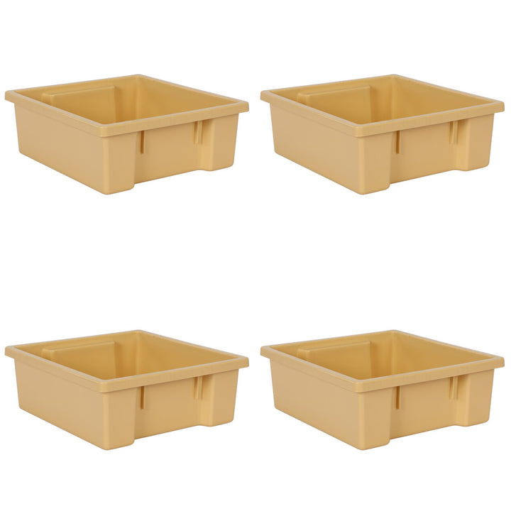Bunny Small Durable Plastic Storage Bins, Set of 4  -  Natural