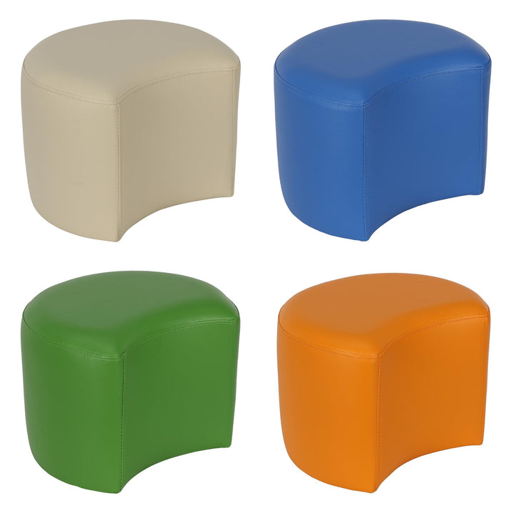 Bertini Kids Caterpillar Upholstered Crescent Ottoman, Set of 4  -  Orange