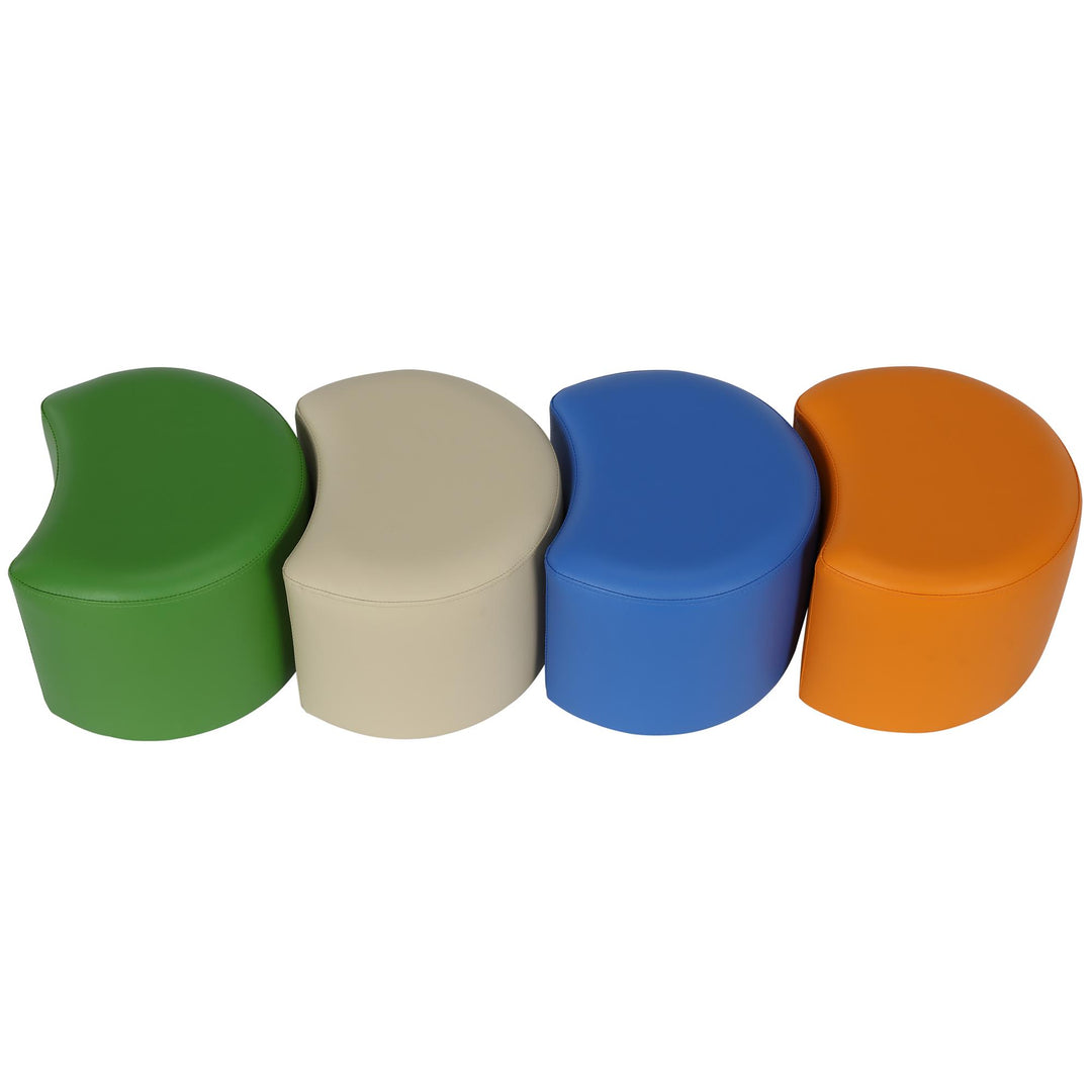 Set of 4 caterpillar-themed ottomans for children -  Orange