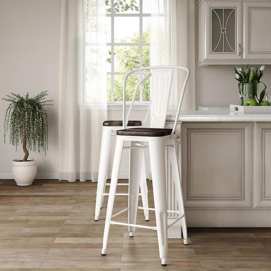 Luxor 30 inch bar stool set -  White
