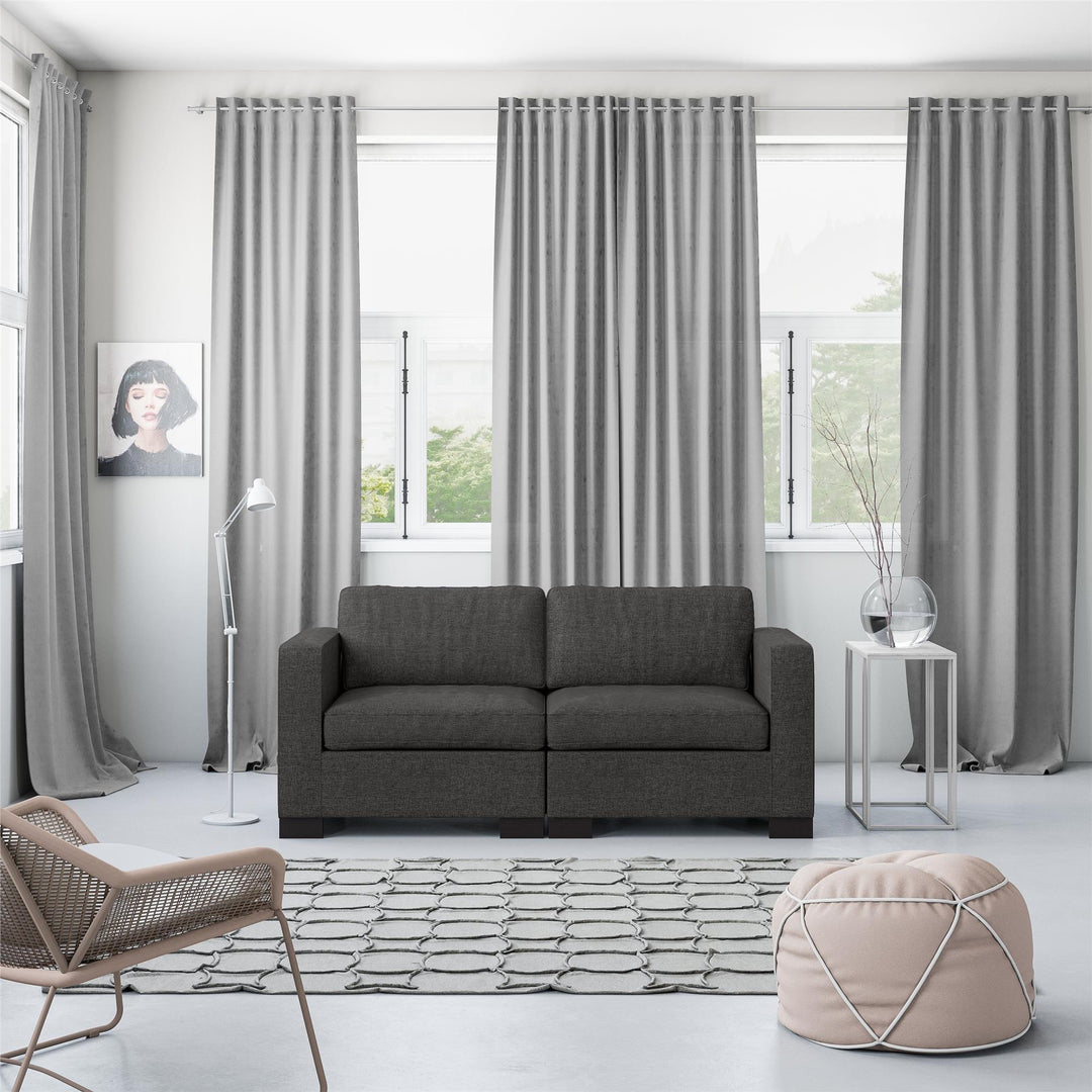 Crawford Linen Upholstered Modular Sofa - Gray