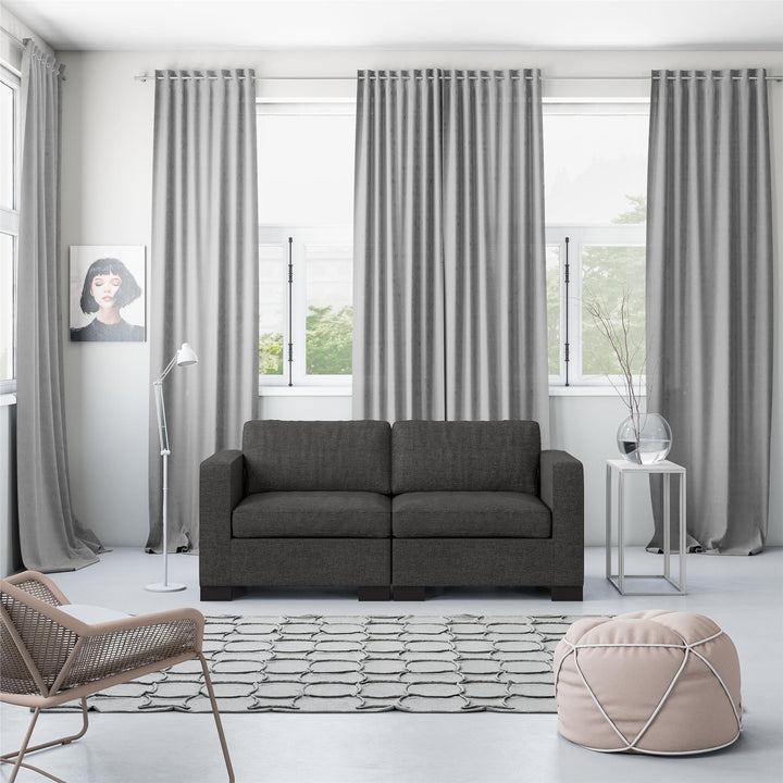 Crawford Linen Upholstered Modular Sofa - Gray